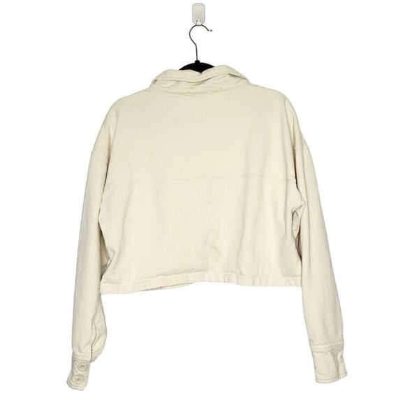 Good American Crop Sweater Button Down Women's Cream Size Large - Picture 2 of 4